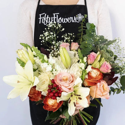 Peach Cobbler Wedding Diy Flower Combo Apron - Image