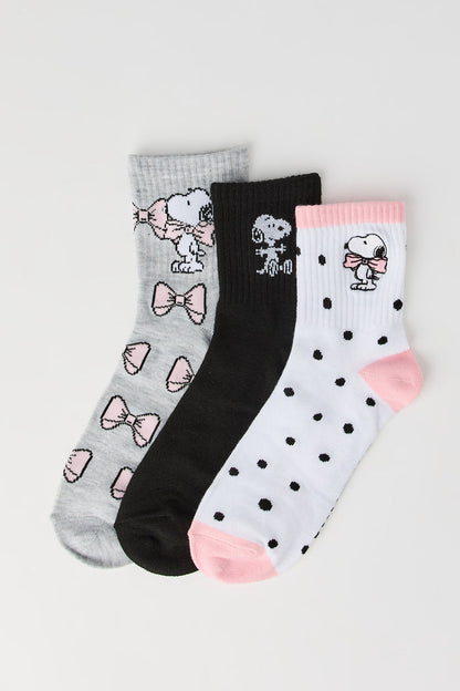 Peanuts Snoopy Quarter Socks (3 Pack)