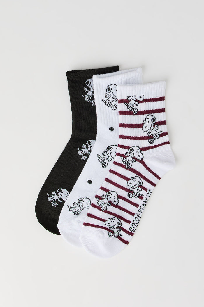 Peanuts Snoopy Quarter Socks (3 Pack)