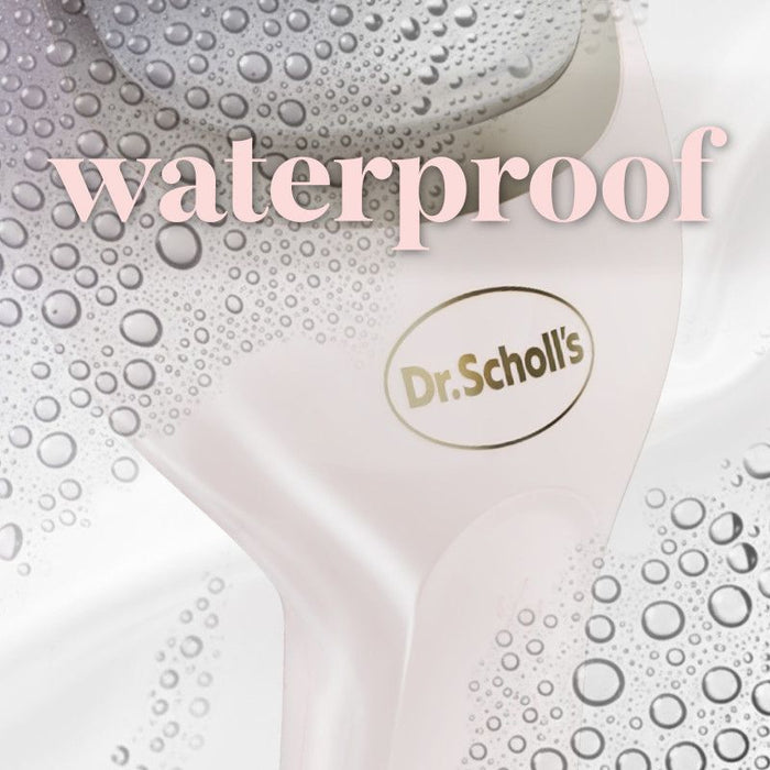 White waterproof electronic foot file with water droplets on the device body