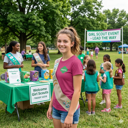 Personalized Girl Scout Trefoil Troop Tee | Girls Lead the Way - Women's