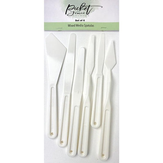 Picket Fence Studios - Mixed Media Spatulas - 6/Pkg. Available at Embellish Away located in Bowmanville Ontario Canada.