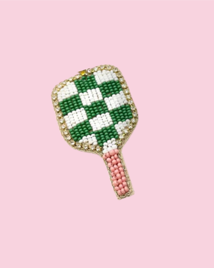 Camel Threads pickleball pin with colorful design, metal pin backing, and detailed embroidery for sports accessory enthusiasts.