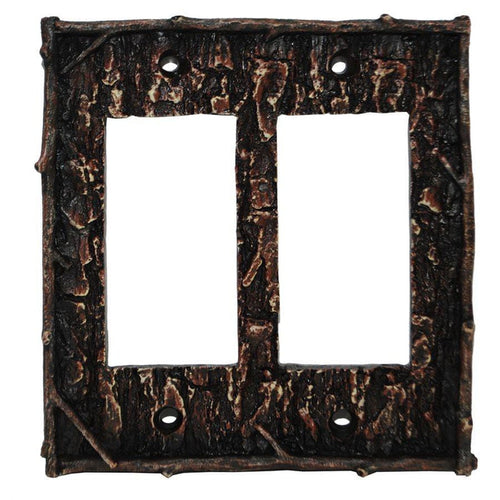 Pine Bark Double Rocker Wall Switch Plate Switch and Outlet Wall Plate