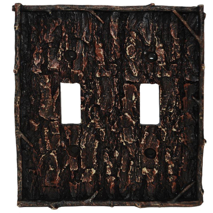 Pine Bark Double Switch Wall Plate Switch and Outlet Wall Plate