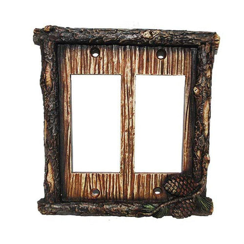 Pine Cone Double Rocker Wall Switch Plate Switch and Outlet Wall Plate