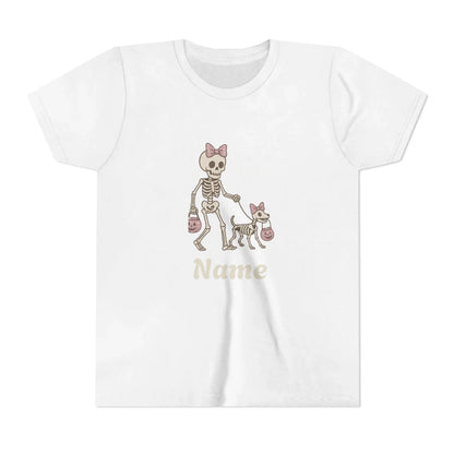 Pink Bow Halloween Friends Youth Tee - Personalizable