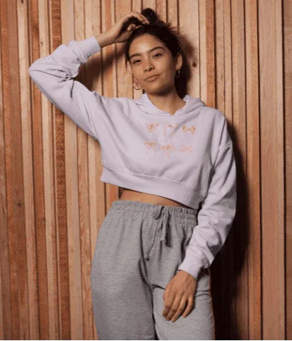 Pink Bow Power Cropped Hoodie - Bow-tiful and Cozy 🎀💖 - Whippie's