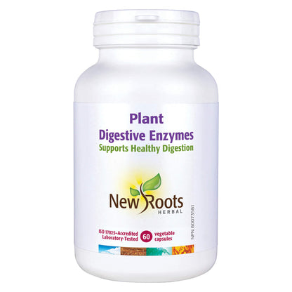 Bottle of New Roots Plant Digestive Enzymes 60 Vegetable Capsules