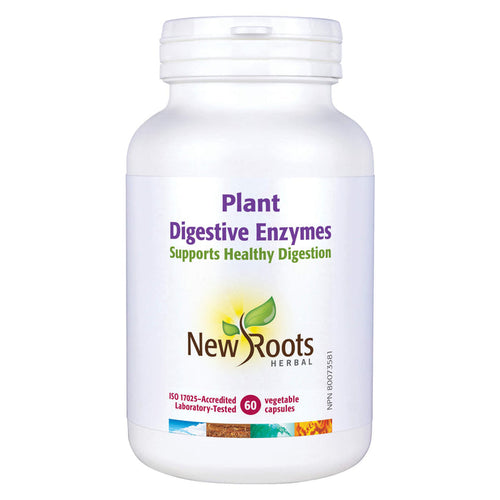 Bottle of New Roots Plant Digestive Enzymes 60 Vegetable Capsules