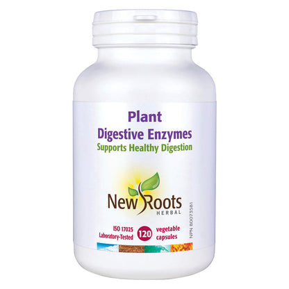 Bottle of New Roots Plant Digestive Enzymes 120 Vegetable Capsules