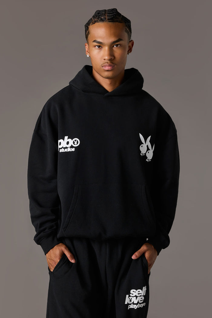 Playboy Graphic Baggy Fleece Hoodie