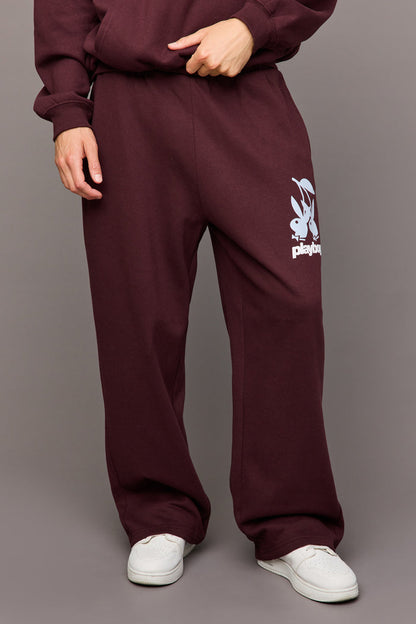 Playboy Graphic Wide Leg Fleece Sweatpant