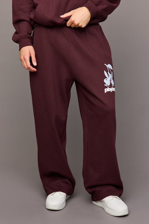 Playboy Graphic Wide Leg Fleece Sweatpant