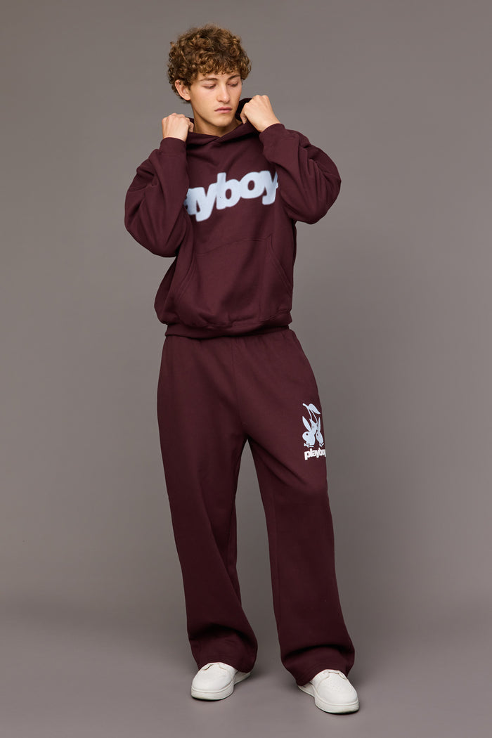 Playboy Graphic Wide Leg Fleece Sweatpant