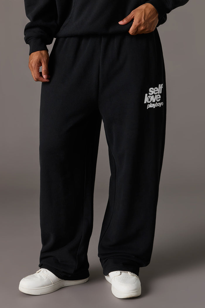 Playboy Graphic Wide Leg Fleece Sweatpant