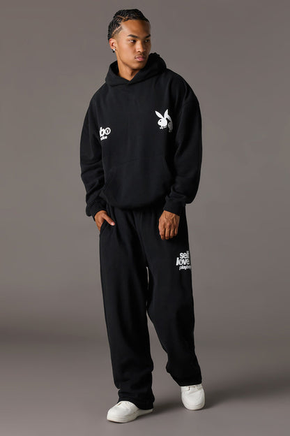 Playboy Graphic Wide Leg Fleece Sweatpant