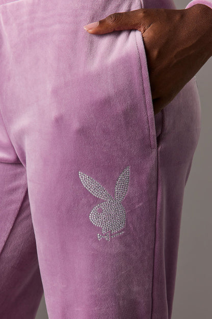 Playboy Rhinestone Velour Pant