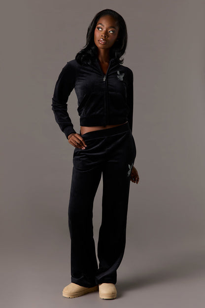 Playboy Rhinestone Velour Pant