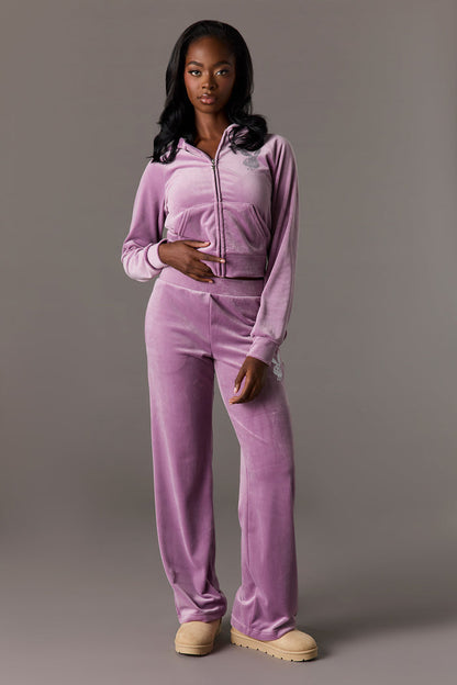 Playboy Rhinestone Velour Zip-Up Hoodie