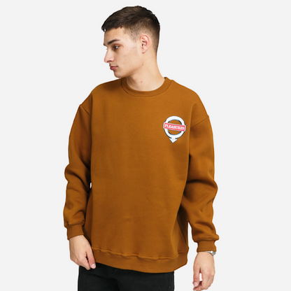 Pleasures LANGUAGE CREWNECK CARAMEL
