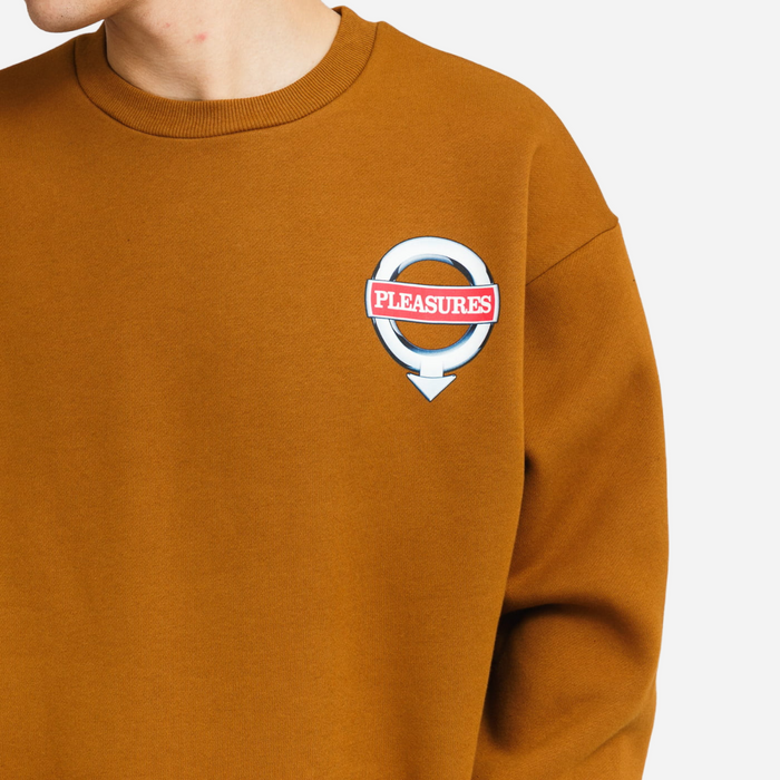 Pleasures LANGUAGE CREWNECK CARAMEL