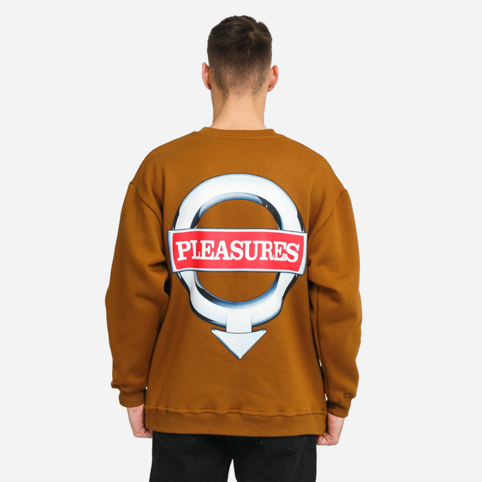 Pleasures LANGUAGE CREWNECK CARAMEL