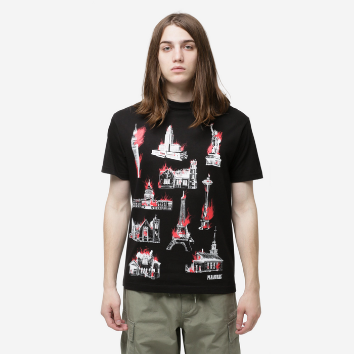 PLEASURES MONUMENT BLACK TEE
