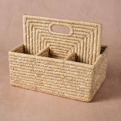 Pleta Woven Date Palm Leaf Utensil Caddy