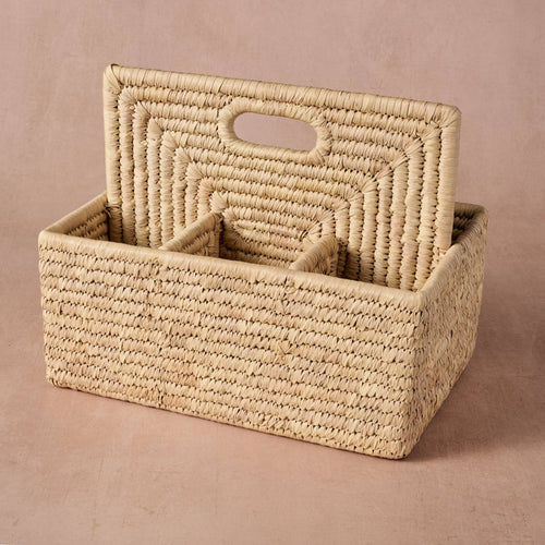 Pleta Woven Date Palm Leaf Utensil Caddy