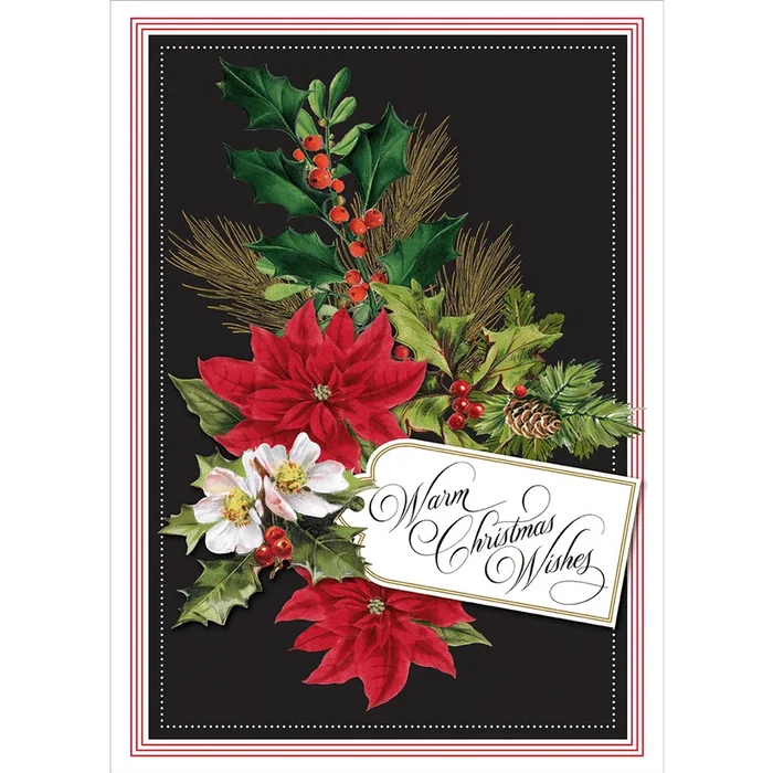Poinsettia Christmas Card