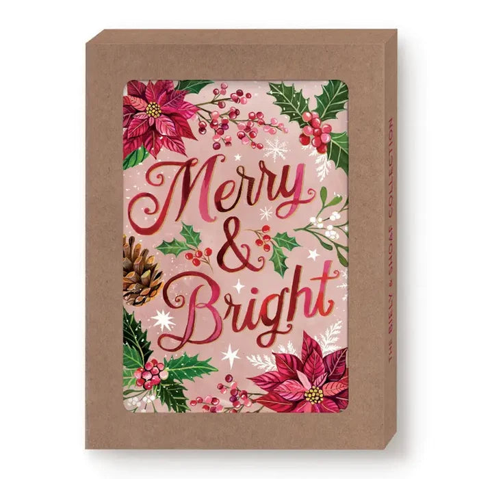 Poinsettia Merry & Bright Boxed Cards