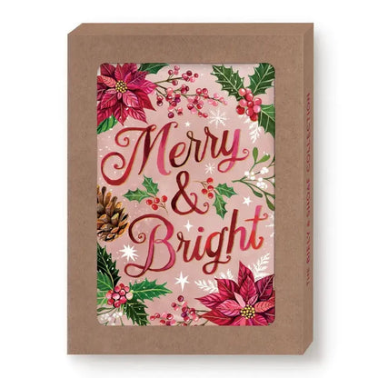Poinsettia Merry & Bright Boxed Cards