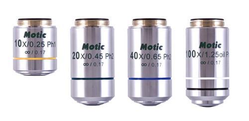 Pol Plan Achromat Objectives for Motic BA310 POL Microscope