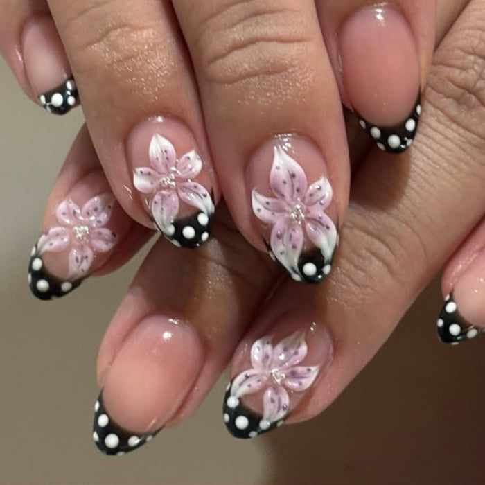 Polka Petals | Short Almond | EASY PRESS™