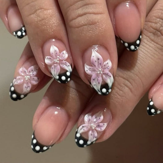 Polka Petals | Short Almond | EASY PRESS™