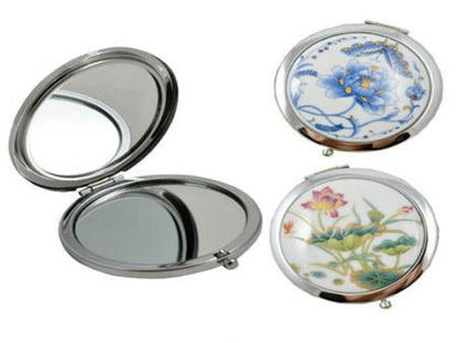 3 Porcelain compact mirror. One is opened