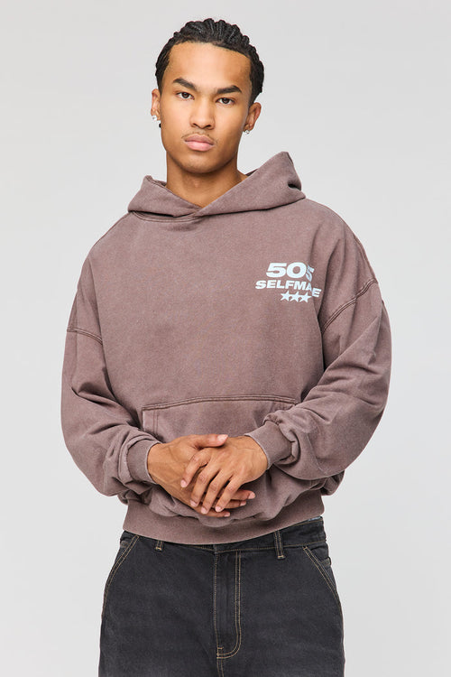 Premium Heavyweight Washed Graphic Boxy Hoodie