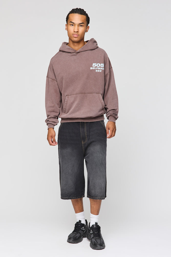 Premium Heavyweight Washed Graphic Boxy Hoodie