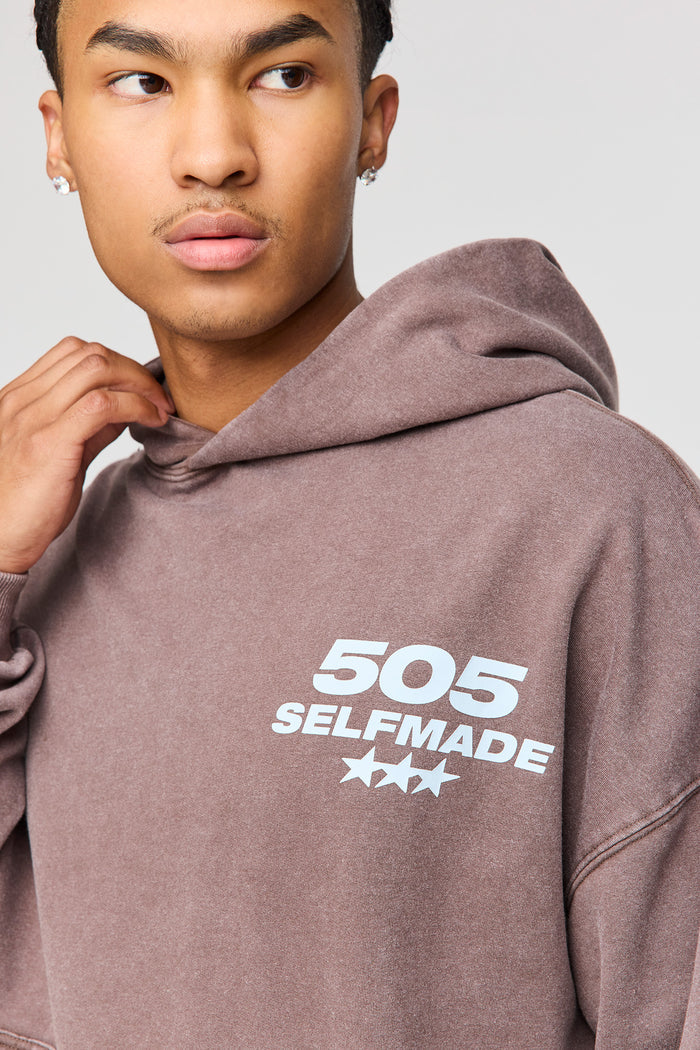 Premium Heavyweight Washed Graphic Boxy Hoodie
