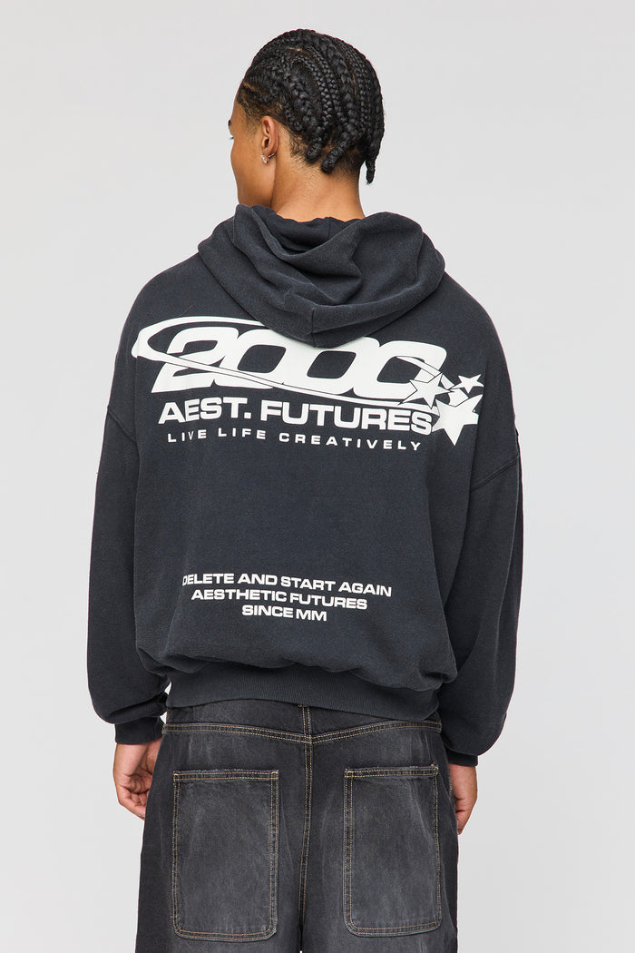 Premium Heavyweight Washed Graphic Boxy Hoodie