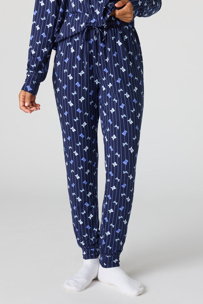 Printed Long Sleeve Top & Pant Pajama Set