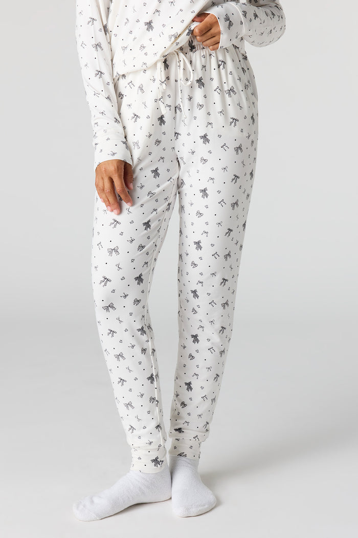 Printed Long Sleeve Top & Pant Pajama Set