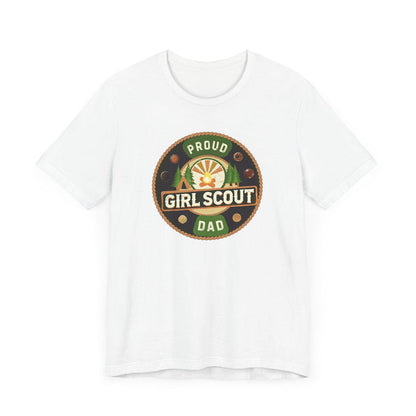 Proud Girl Scout Dad - Unisex Jersey Tee - Adventure Awaits! - Whippie's