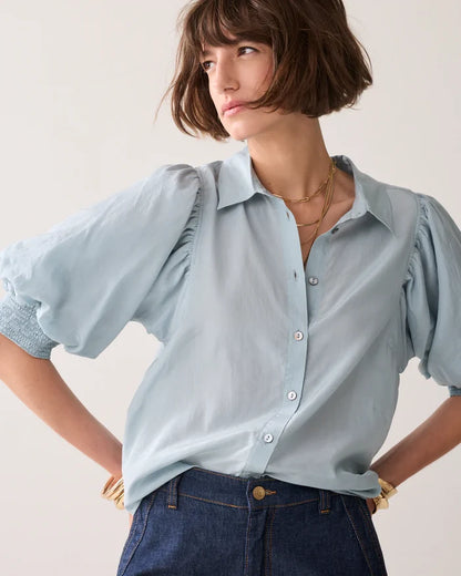 Puff Sleeve Blouse | Blue