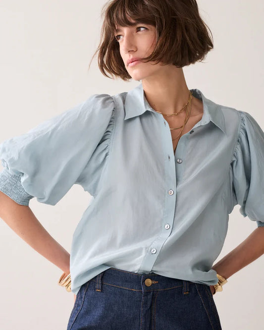 Puff Sleeve Blouse | Blue