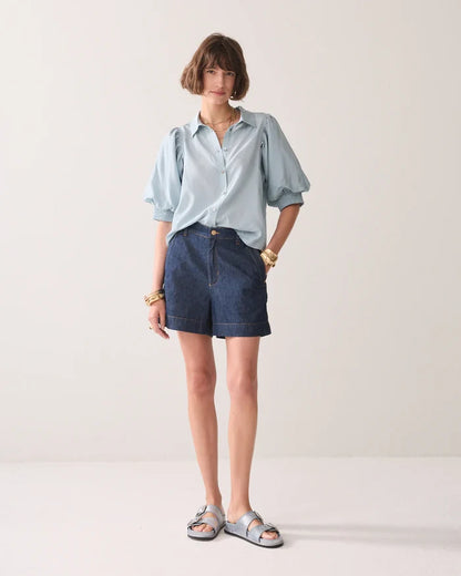 Puff Sleeve Blouse | Blue
