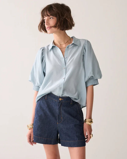 Puff Sleeve Blouse | Blue