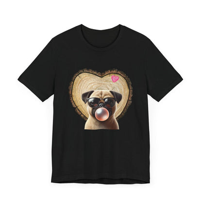 Pug Love - Unisex Jersey Tee - 🐶💕 Spread the Love with a Bubbly Pug! 💕🐶 - Whippie's