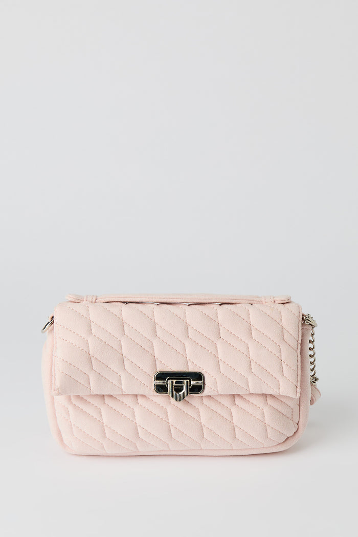 Quilted Crossbody Purse with Keychain